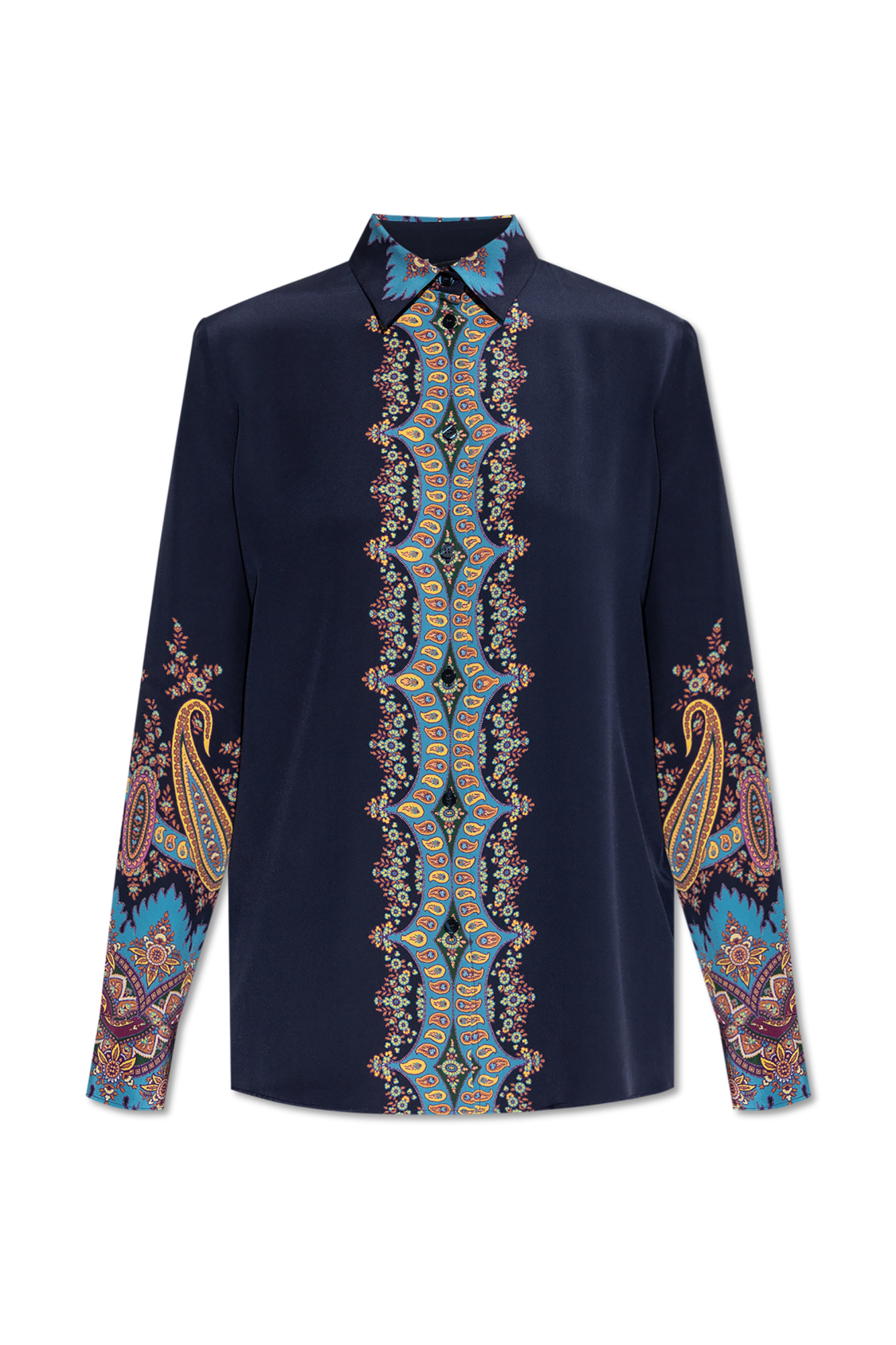 Tシャツ・カットソー ETRO Silk shirt Navy blue Silk shirt Etro - Vitkac Italy